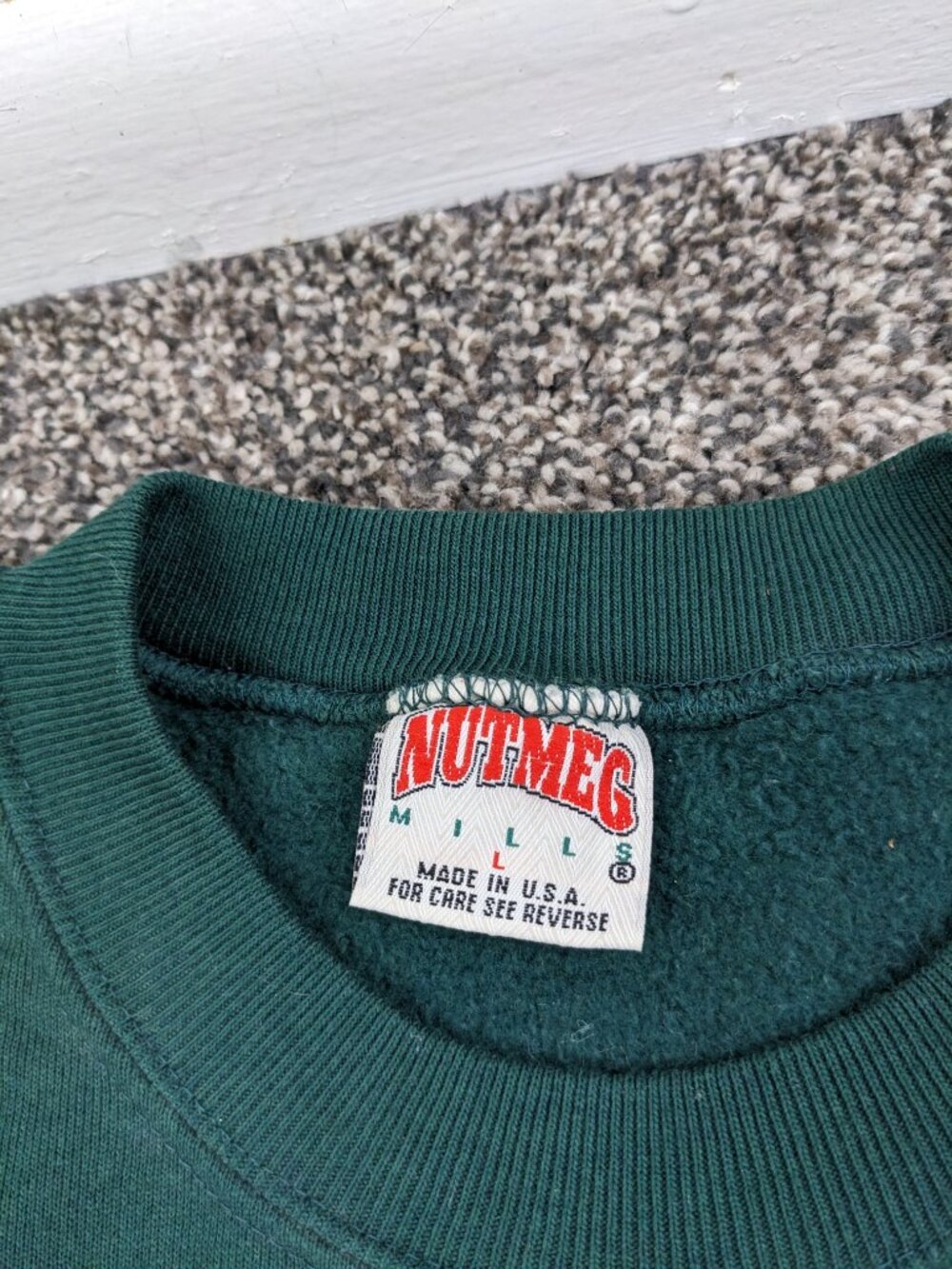 Vintage Miami Hurricanes Sweatshirt Nutmeg Mills Big Logo Mens Large USA Made - Picture 3 of 9